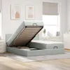 vidaXL Ottoman-Bett mit Matratzen & LEDs Hellgrau 200x200 Produktbild-Vorschau 2