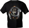 T-Shirt mit Print - Traumfänger Wolf Federn - YF225 schwarz Produktbild-Vorschau 1