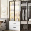 A bedroom scene with a display cabinet filled with handbags and a closet with clothes. Anteprima dell’immagine prodotto