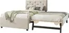 A beige upholstered bed with a pull-out trundle bed. Anteprima dell’immagine prodotto