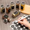 Sada 12 kusov štvorcových sklenených nádob na korenie s Náhľad obrázku produktu 3