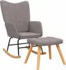 A gray rocking chair and ottoman set on a white background. Produktbild-Vorschau