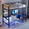 MODFU Lit Mezzanine Ado Métal 90x200 cm - Avec Bureau de Voir les images du produit 1