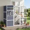 PawHut Katzengehege Outdoor Katzenhaus Holz mit 3 Produktbild-Vorschau 2