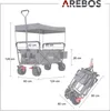 AREBOS Bollerwagen faltbar Grau | Dach, Netztaschen & Produktbild-Vorschau 7