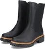 A pair of black leather Chelsea boots with a chunky sole, shown from a front-diagonal angle against a white background. Anteprima dell’immagine prodotto