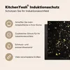 KitchenYeah© Herdabdeckplatte Goldene Flocken auf schwarzem Produktbild-Vorschau 6