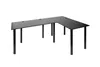 A black L-shaped desk with metal legs against a white background. Produktbild-Vorschau