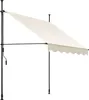 A beige awning supported by a black metal frame, shown against a white background. Náhled obrázku produktu
