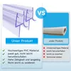 Comparison of two shower door seals, highlighting the features of 'Unser Produkt' (Our Product) against 'ander Produkt' (Other Product). Anteprima dell’immagine prodotto