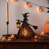Halloween Hexenlampe, gotische Hexenhut Nachtlampe, warmes Produktbild-Vorschau 3