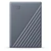 A gray external hard drive with a diagonal ribbed pattern on the right side and a WD logo on the top left. Produktbild-Vorschau