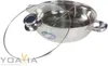 A stainless steel hot pot with a glass lid. Produktbild-Vorschau