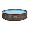 A round above-ground swimming pool filled with blue water, set against a white background. Produktbild-Vorschau