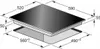 A technical drawing with dimensions of a built-in oven and induction hob. Produktbild-Vorschau