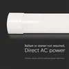 A close-up of a white LED tube light with text overlay describing its features. Náhľad obrázku produktu