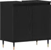 Waschbeckenunterschrank Schwarz Eiche 58x33x60 cm Produktbild-Vorschau 2