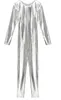 Damen metallic catsuit, maat M, zilver. Glanzend, volledig Productafbeelding-voorbeeld 5