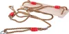 A wooden swing with rope and red plastic connectors against a white background. Náhľad obrázku produktu