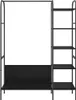 A product shot of a black garment rack with shelves. Náhled obrázku produktu