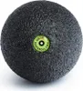 A black massage ball with a green and yellow logo on it. Podgląd zdjęcia produktu