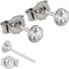 Paar Damen Herren Ohrstecker Weiß Gold 333er Zirkonia 4,0mm Produktbild-Vorschau 2