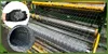 A collage showing a hand holding metal fasteners, a roll of wire mesh fencing, and a wire mesh fence being manufactured on a machine. Podgląd zdjęcia produktu