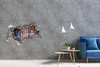 Selbstklebender Loch-3D-Aufkleber 95x73 cm buntes Graffiti Produktbild-Vorschau 2