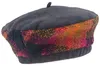 MtM warme Fleece Winter-Baskenmütze mit Multicolor Wollstoff in blau