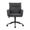 A gray office chair with a black base and wheels, shown from the front on a white background. Produktbild-Vorschau