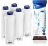 A set of five water filter cartridges with a packaging insert for a water filter product. Produktbild-Vorschau