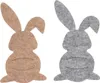 12 Stück Besteckhalter Osterhase Filz Grau Braun Produktbild-Vorschau 1