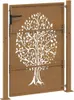 A close-up view of a garden gate with a tree design. Produktbild-Vorschau