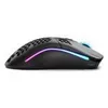 A black gaming mouse with RGB lighting on a white background. Podgląd zdjęcia produktu
