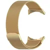 A close-up studio shot of a gold-colored metal mesh watch band with a magnetic clasp, isolated on a white background. Náhled obrázku produktu