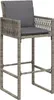 vidaXL Garten-Barhocker mit Kissen 2 Stk. Grau Poly Rattan Produktbild-Vorschau 4