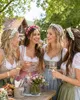 Blumen Haarreif "Elfe" - Schmaler Blütenkranz | Rosa Rot Produktbild-Vorschau 7