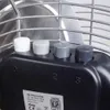 A close-up view of the control panel of an air circulator fan, showing four buttons and some product information. Voir les images du produit