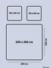 Diagram showing dimensions of bedding items. Produktbild-Vorschau