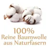 A close-up of cotton bolls with text overlay. Produktbild-Vorschau