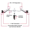 PureMounts PM-OFFICE-DM-23D, 18 kg, 33 cm (13"), 58,4 cm Produktbild-Vorschau 7
