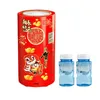 A red bubble machine with Chinese New Year decorations and two bottles of bubble solution. Produktbild-Vorschau