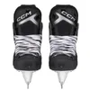 A pair of black CCM Tacks XF70 ice hockey skates with white laces, shown from the front on a white background. Podgląd zdjęcia produktu