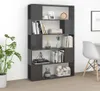 vidaXL knihovna Room Divider Vysoce lesklý šedý dřevěný Náhled obrázku produktu 5