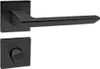 A black door handle set with a square rosette and a lever handle, shown against a white background. Produktbild-Vorschau