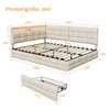 Letto imbottito matrimoniale INONEFT, 140x190 cm, con Anteprima dell’immagine prodotto 8
