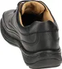 A black leather shoe is shown from a rear, slightly elevated angle against a white background. Anteprima dell’immagine prodotto
