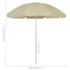 vidaXL Plážový slnečník Sand Yellow 240 cm Náhľad obrázku produktu 5