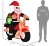 HOMCOM Aufblasbarer Weihnachtsmann auf einem Motorrad 165 Produktbild-Vorschau 10