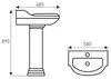 Kerra Stand-Waschbecken Retro KR 12 Nostalgie mit Säule Produktbild-Vorschau 4